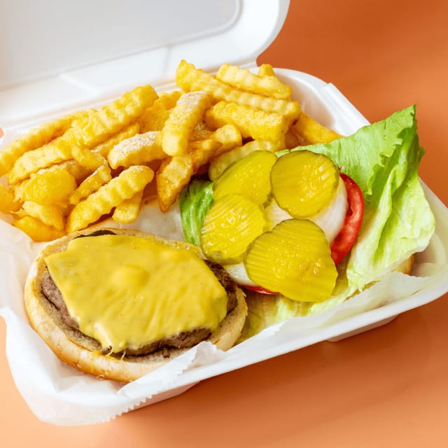 Kid's hamburger & fries.