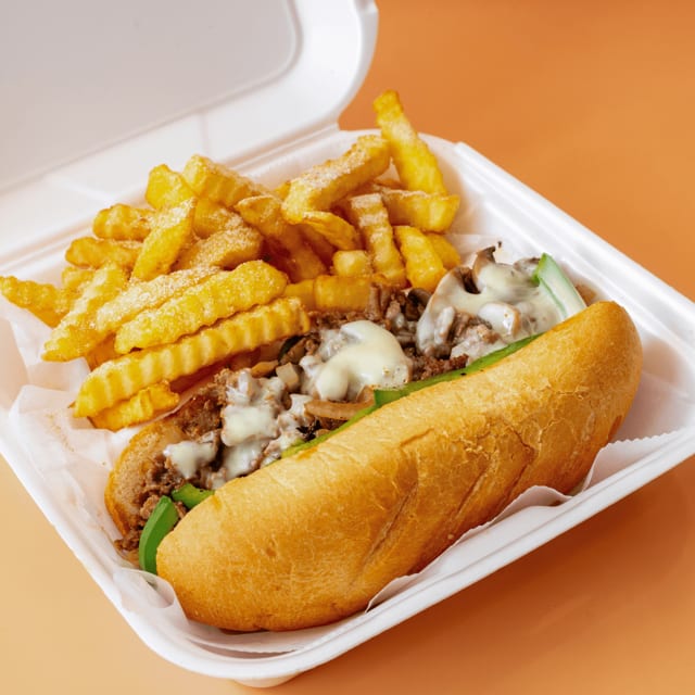 Philly cheese steak sandwich.